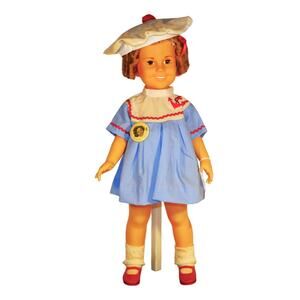 1972 16" Ideal Shirley Temple in a Nautical Dress W/Hat & ST Button